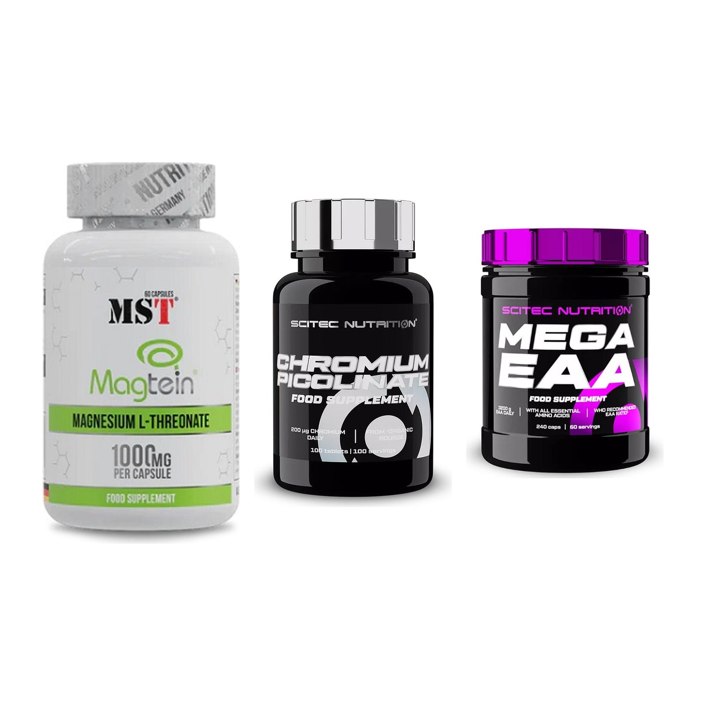 Ausdauer-Set: MST Magnesium + Scitec Chromium + Scitec Mega EAA – alle enthaltenen Artikel