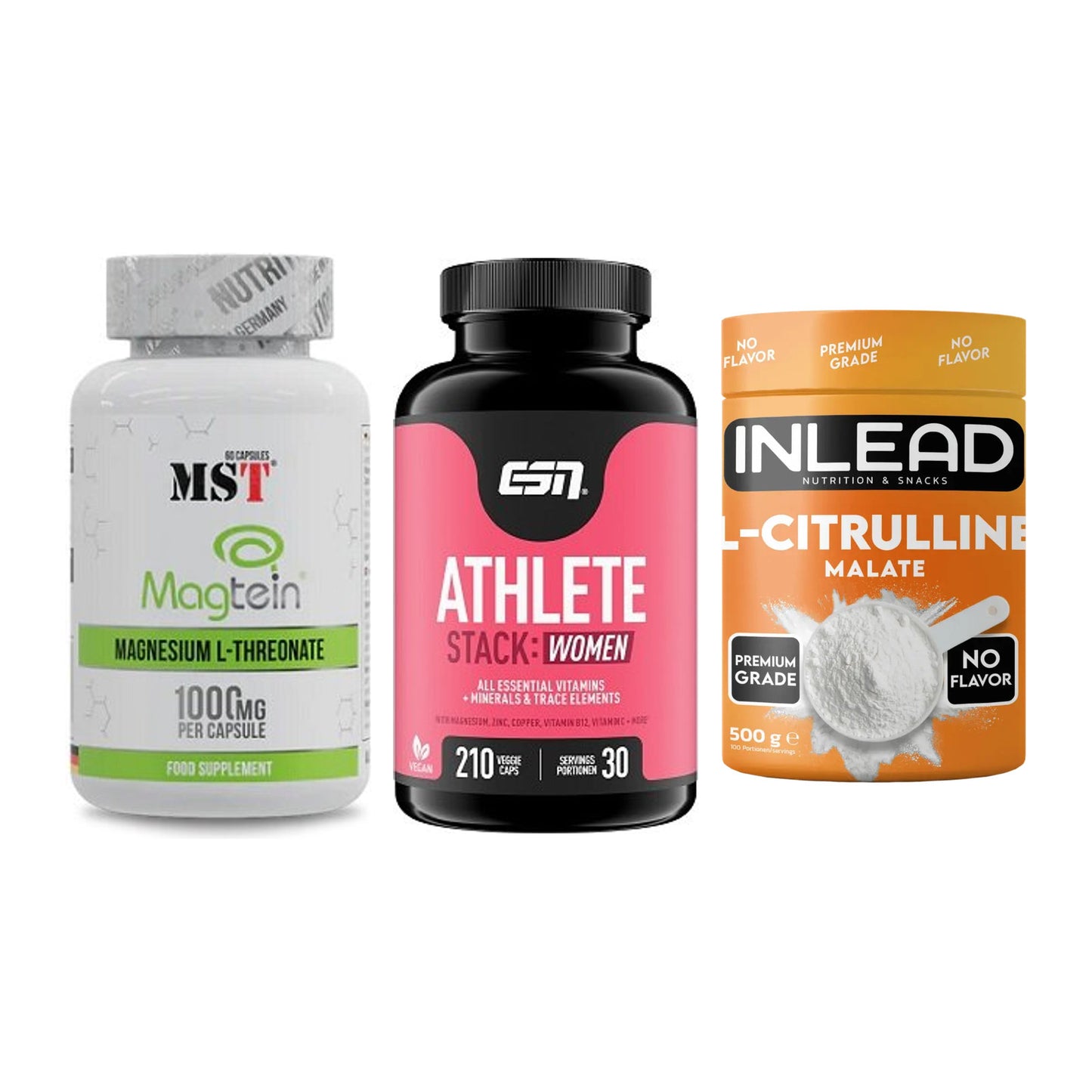 Ausdauer-Set: MST Magnesium + ESN Athlete + INLEAD L-Citrull – alle enthaltenen Artikel