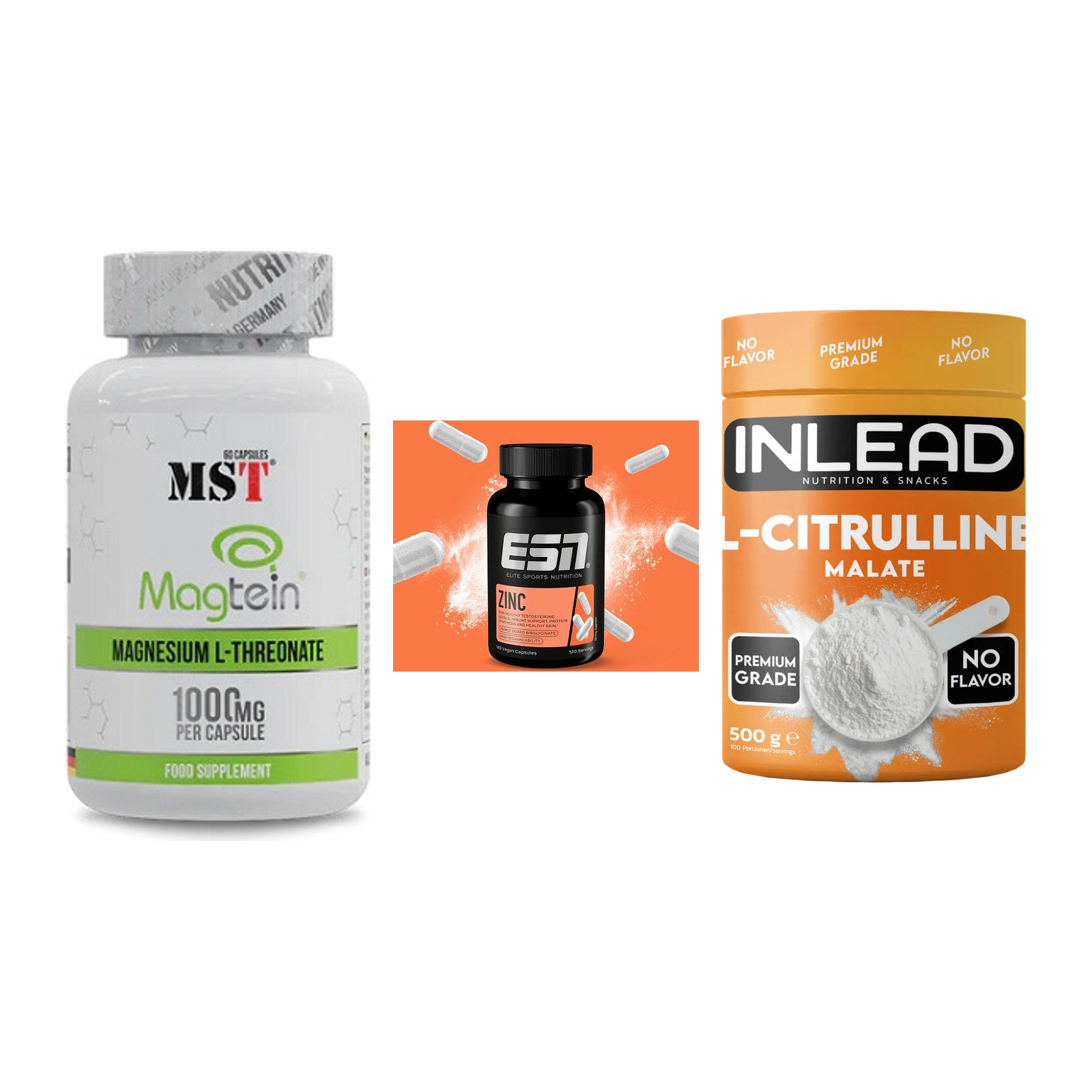 Ausdauer-Set: MST Magnesium + ESN Zinc + INLEAD L-Citrull – alle enthaltenen Artikel