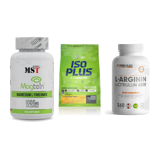 Ausdauer-Set: MST Magnesium + Olimp Iso Plus + ProFuel L-Argini – alle enthaltenen Artikel
