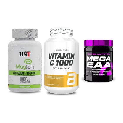 Ausdauer-Set: MST Magnesium + BioTech Vitamin + Scitec Mega EAA – alle enthaltenen Artikel