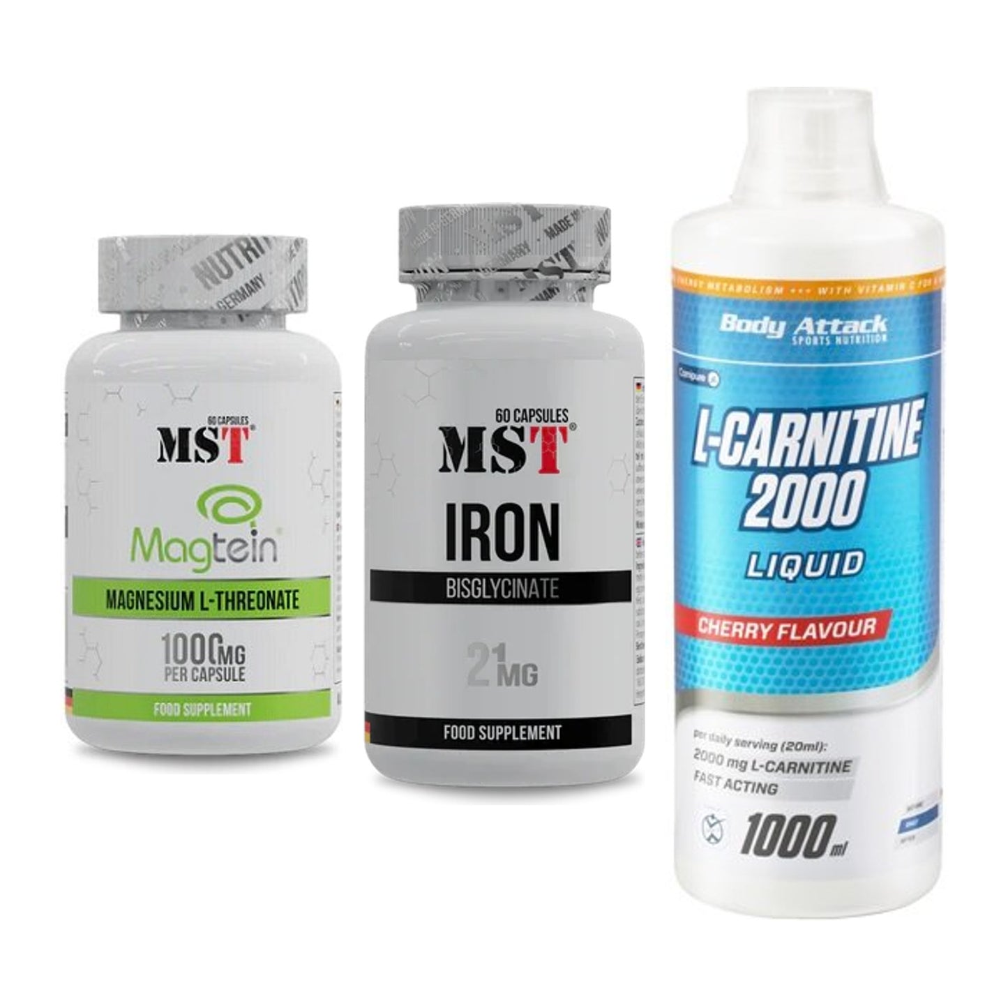 Ausdauer-Set: MST Magnesium + MST Iron Bisglyc + Body Attack – alle enthaltenen Artikel