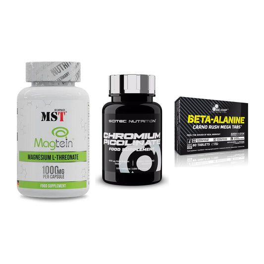 Ausdauer-Set: MST Magnesium + Scitec Chromium + Olimp Beta-Alani – alle enthaltenen Artikel