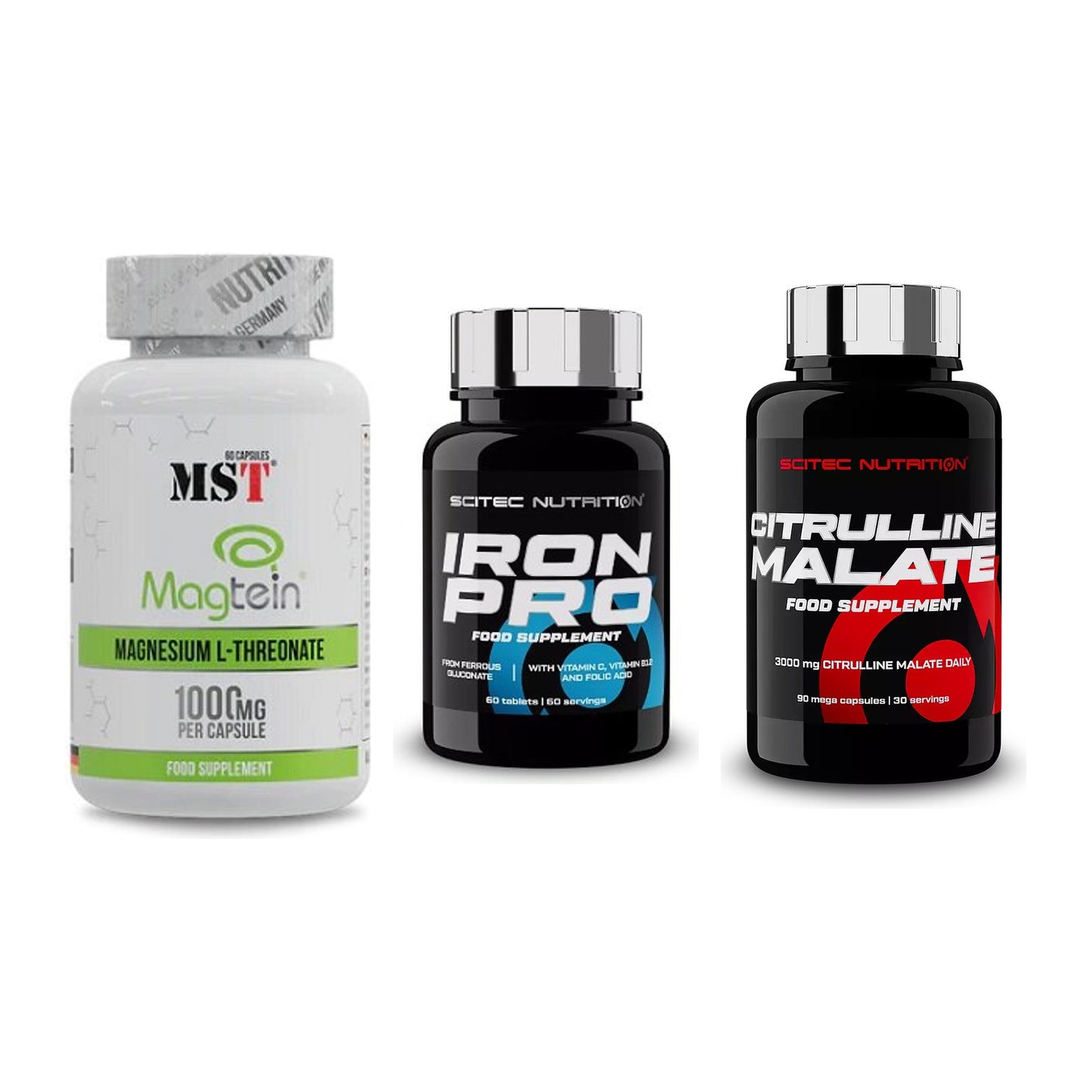 Ausdauer-Set: MST Magnesium + Scitec Iron Pro + Scitec Citrullin – alle enthaltenen Artikel