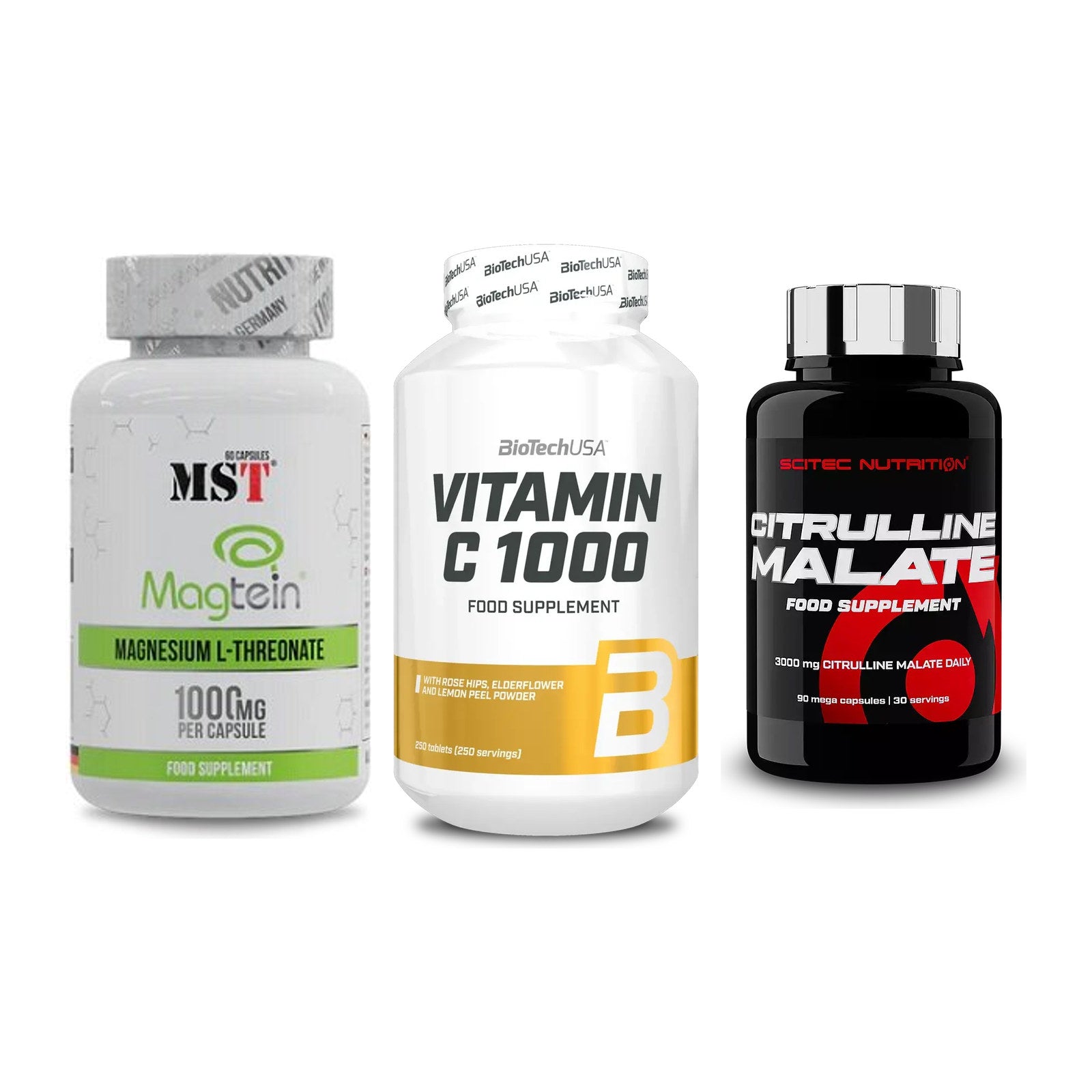 Ausdauer-Set: MST Magnesium + BioTech Vitamin + Scitec Citrullin – alle enthaltenen Artikel