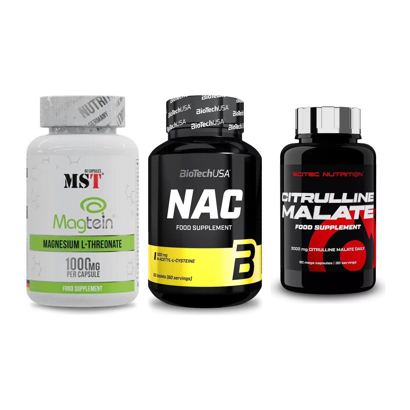 Ausdauer-Set: MST Magnesium + BioTech NAC + Scitec Citrullin – alle enthaltenen Artikel