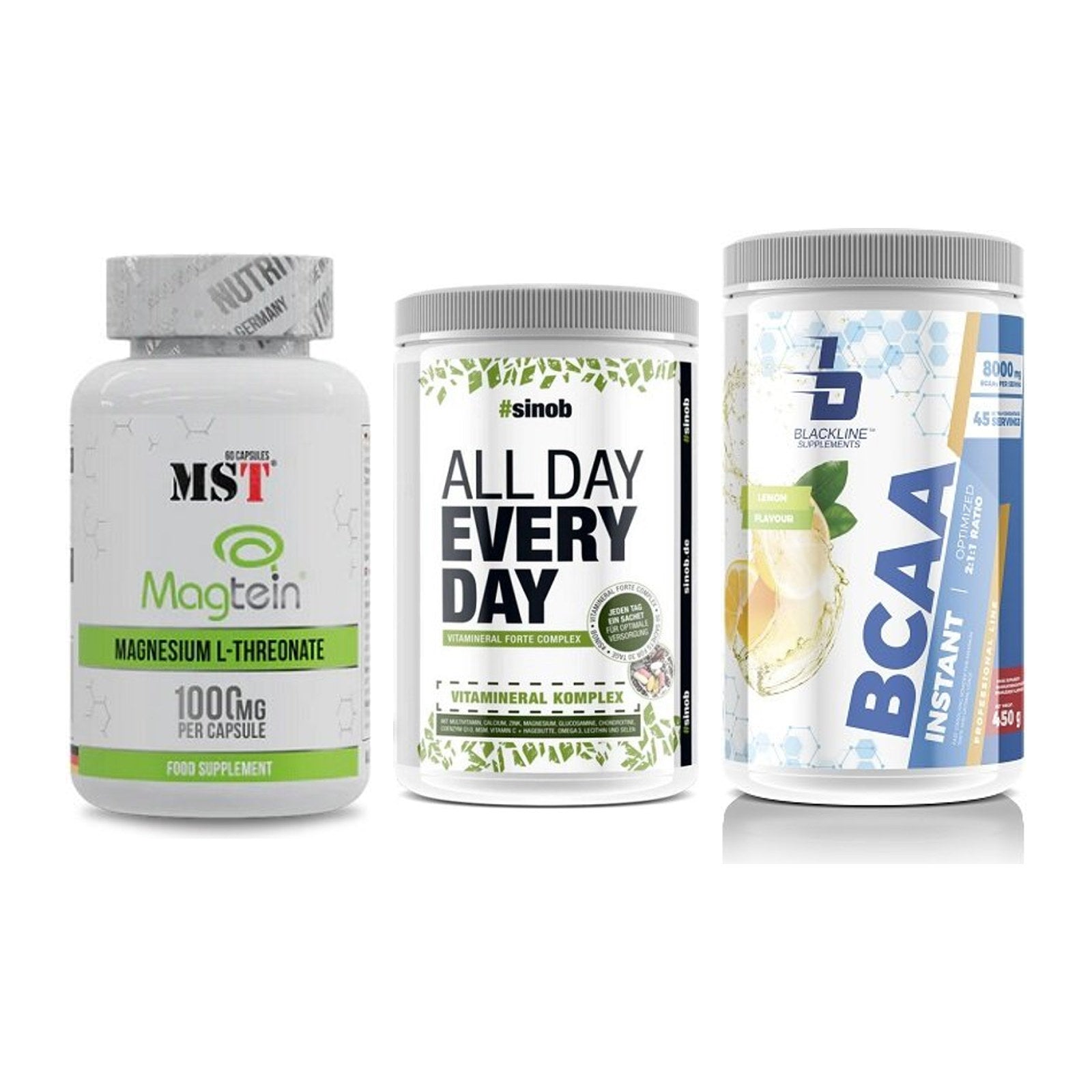 Ausdauer-Set: MST Magnesium + Sinob All Day + Blackline – alle enthaltenen Artikel