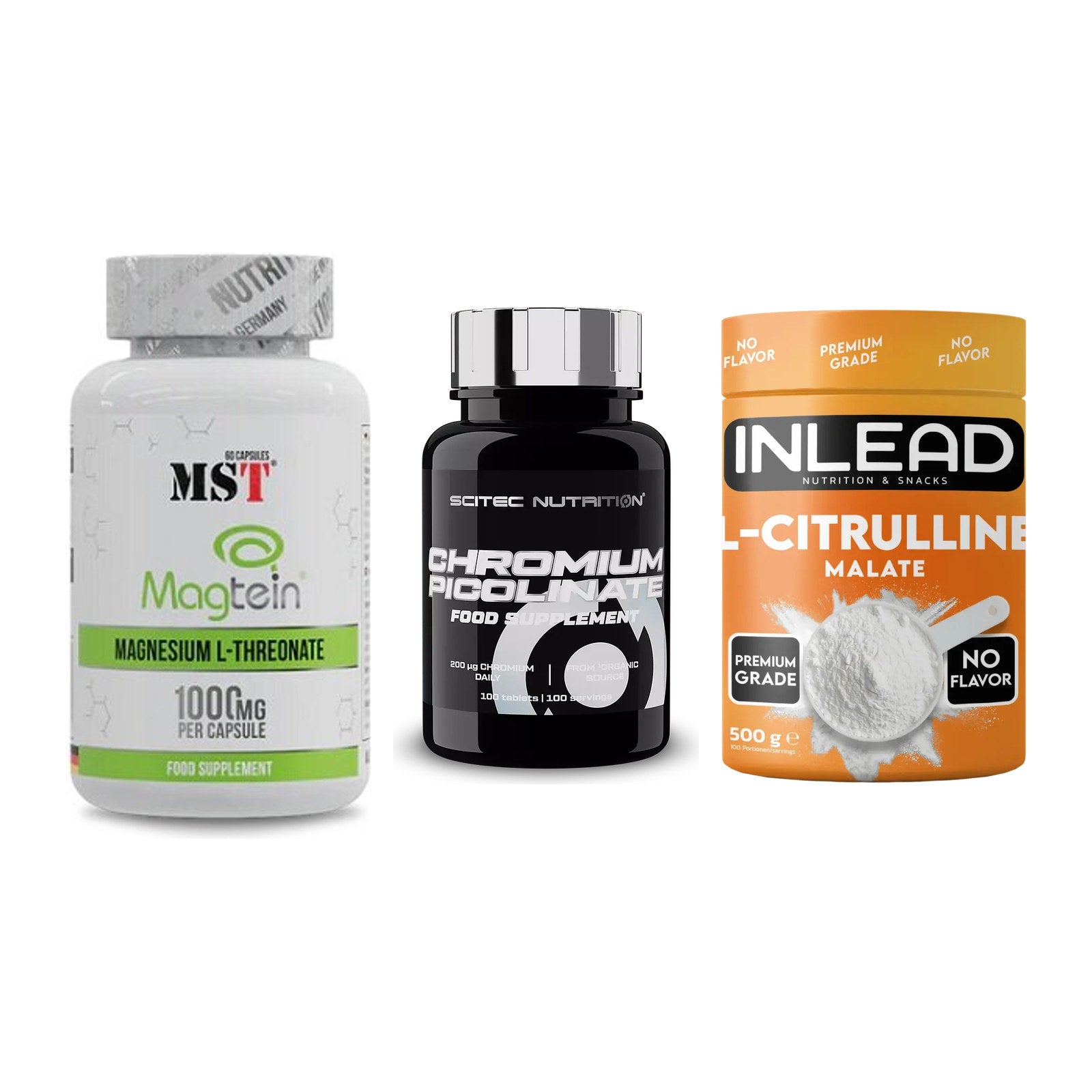 Ausdauer-Set: MST Magnesium + Scitec Chromium + INLEAD L-Citrull – alle enthaltenen Artikel