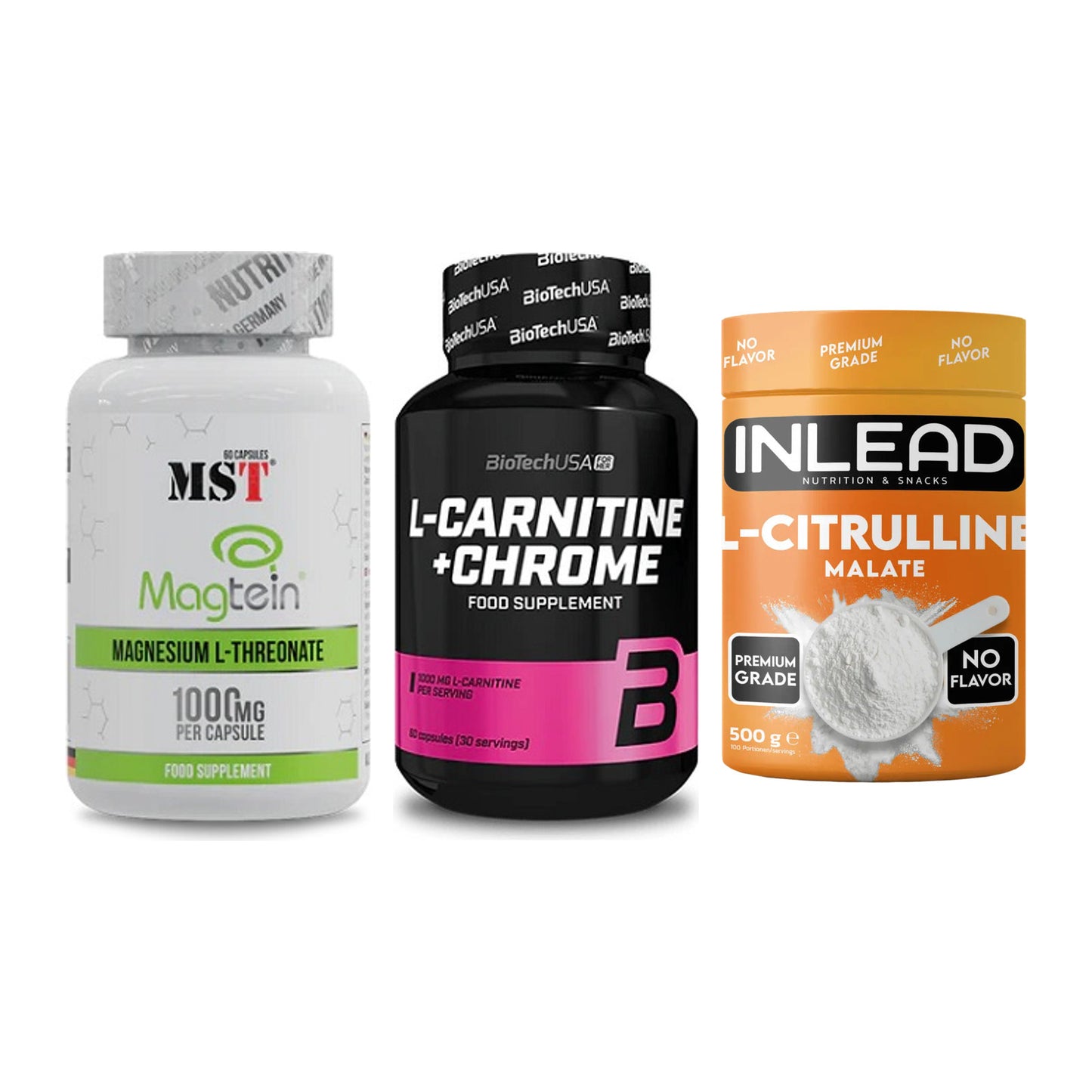 Ausdauer-Set: MST Magnesium + BioTech L-Carnit + INLEAD L-Citrull – alle enthaltenen Artikel