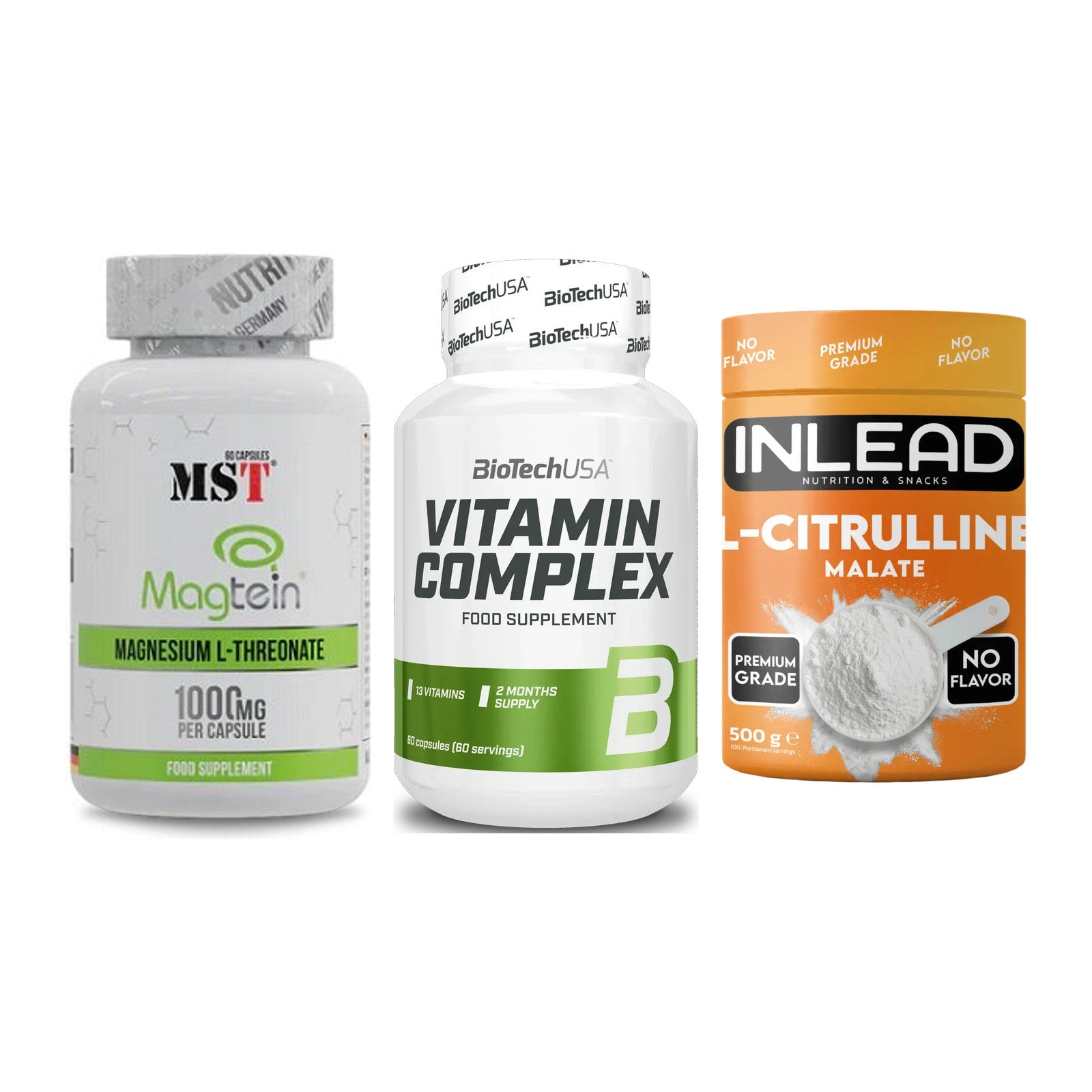 Ausdauer-Set: MST Magnesium + BioTech Vitamin + INLEAD L-Citrull – alle enthaltenen Artikel