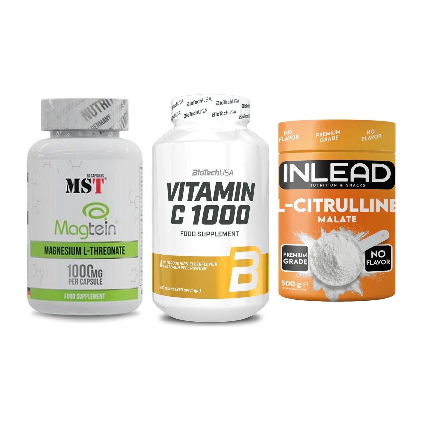 Ausdauer-Set: MST Magnesium + BioTech Vitamin + INLEAD L-Citrull – alle enthaltenen Artikel