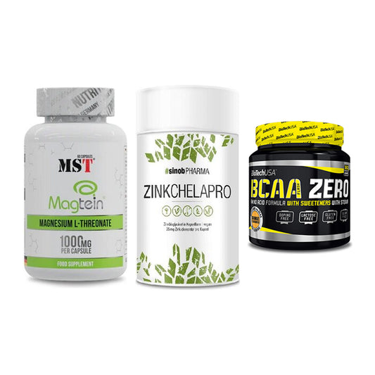 Ausdauer-Set: MST Magnesium + Sinob Zink + BioTech BCAA – alle enthaltenen Artikel