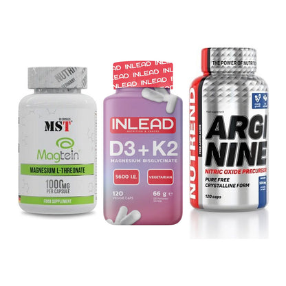 Ausdauer-Set: MST Magnesium + INLEAD Vitamin + Nutrend Arginine – alle enthaltenen Artikel