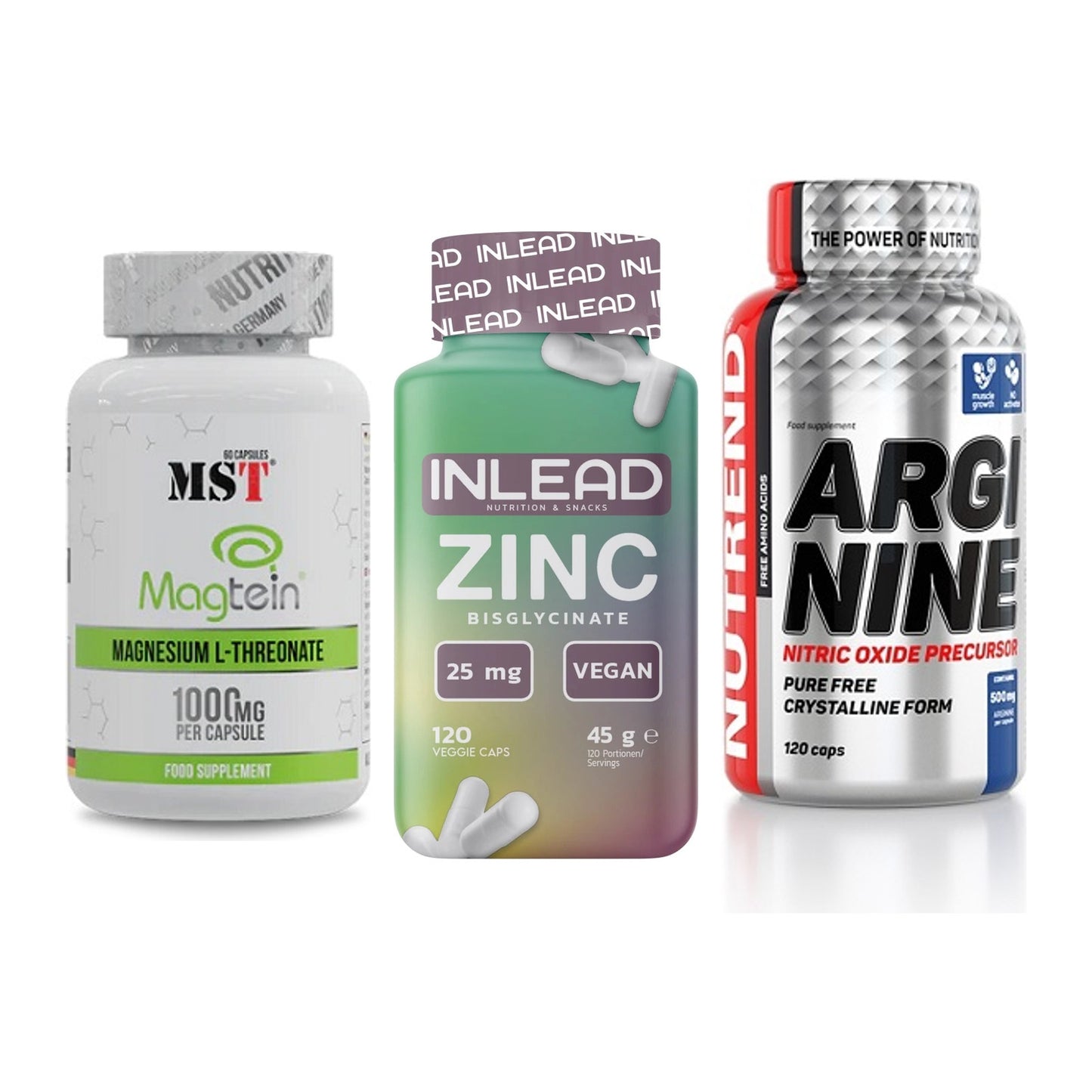 Ausdauer-Set: MST Magnesium + INLEAD Zink + Nutrend Arginine – alle enthaltenen Artikel
