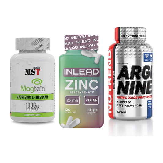 Ausdauer-Set: MST Magnesium + INLEAD Zink + Nutrend Arginine – alle enthaltenen Artikel