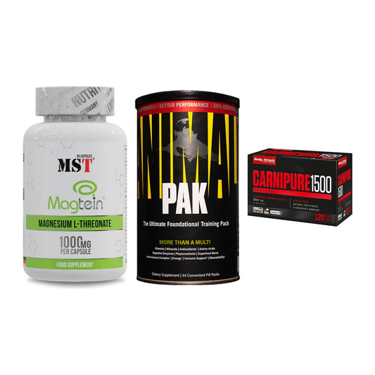 Ausdauer-Set: MST Magnesium + Universal Animal + Body Attack – alle enthaltenen Artikel