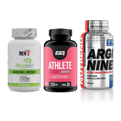 Ausdauer-Set: MST Magnesium + ESN Athlete + Nutrend Arginine – alle enthaltenen Artikel