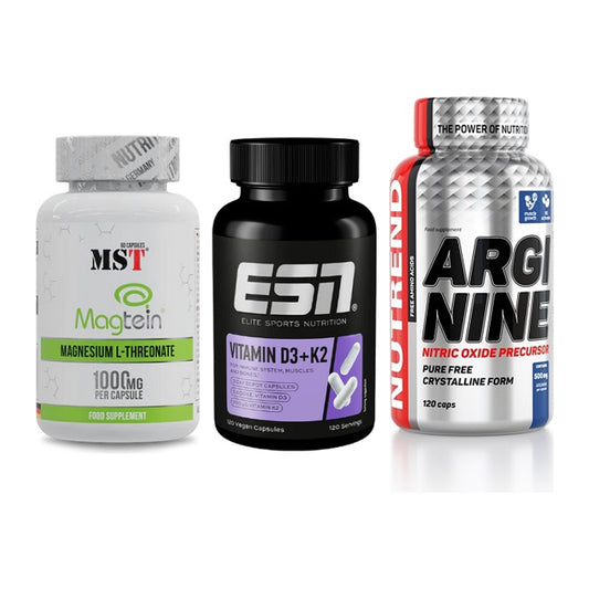 Ausdauer-Set: MST Magnesium + ESN Vitamin D3 + Nutrend Arginine – alle enthaltenen Artikel