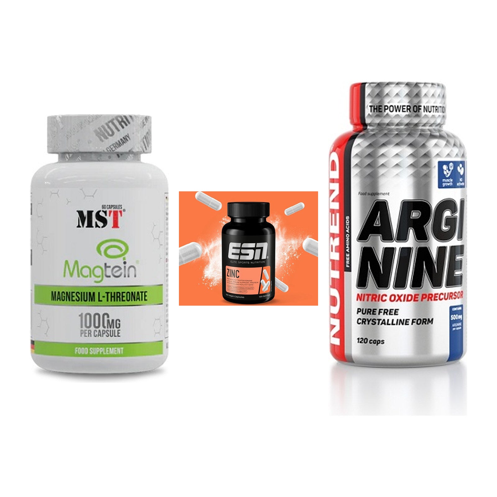 Ausdauer-Set: MST Magnesium + ESN Zinc + Nutrend Arginine – alle enthaltenen Artikel