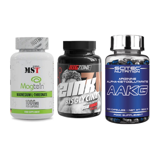 Ausdauer-Set: MST Magnesium + Big Zone Zink + Scitec AAKG – alle enthaltenen Artikel