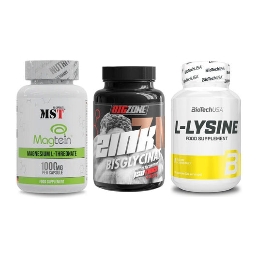 Ausdauer-Set: MST Magnesium + Big Zone Zink + BioTech L-Lysine – alle enthaltenen Artikel