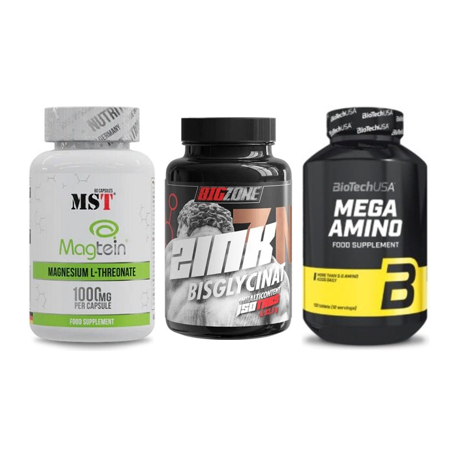 Ausdauer-Set: MST Magnesium + Big Zone Zink + BioTech Mega – alle enthaltenen Artikel