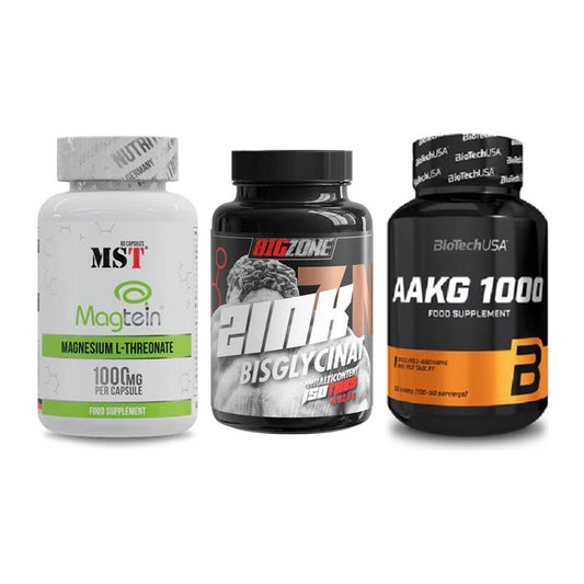 Ausdauer-Set: MST Magnesium + Big Zone Zink + BioTech AAKG – alle enthaltenen Artikel