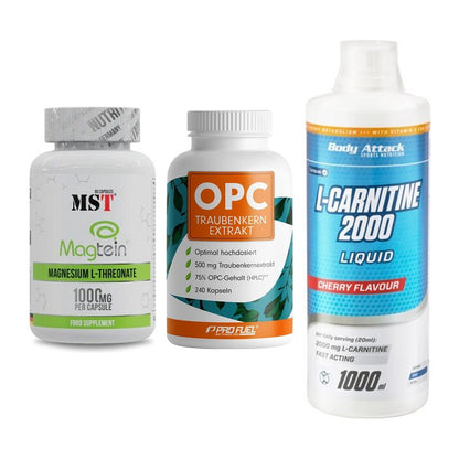 Ausdauer-Set: MST Magnesium + ProFuel OPC + Body Attack – alle enthaltenen Artikel