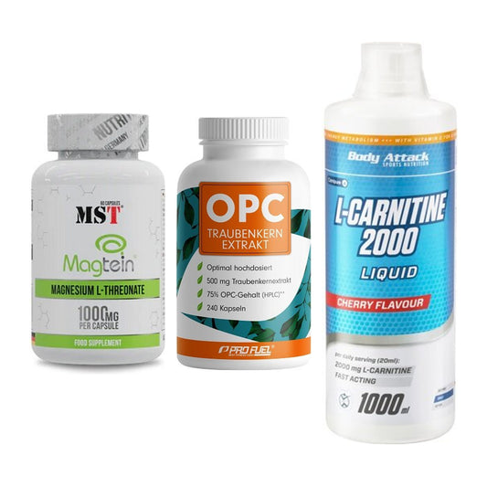 Ausdauer-Set: MST Magnesium + ProFuel OPC + Body Attack – alle enthaltenen Artikel