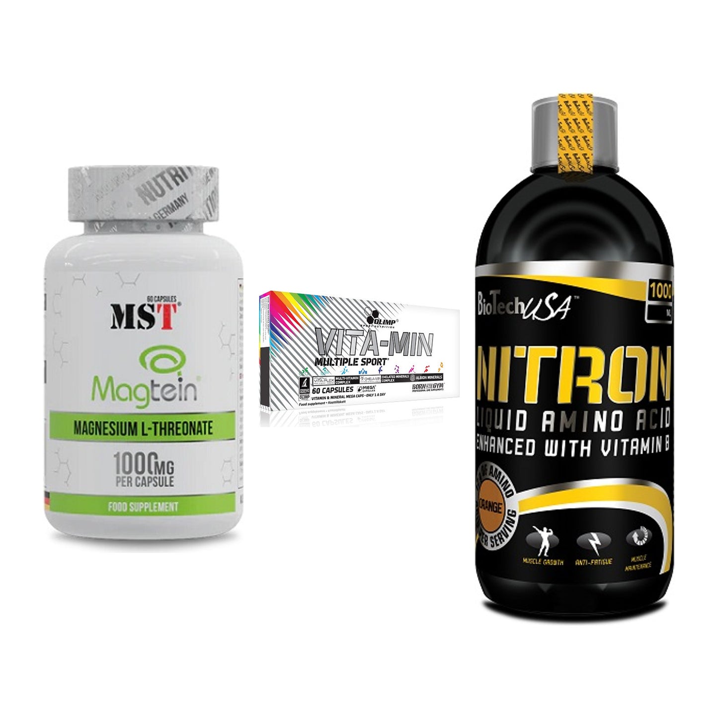 Ausdauer-Set: MST Magnesium + Olimp Vita-Min + BioTech Liquid – alle enthaltenen Artikel