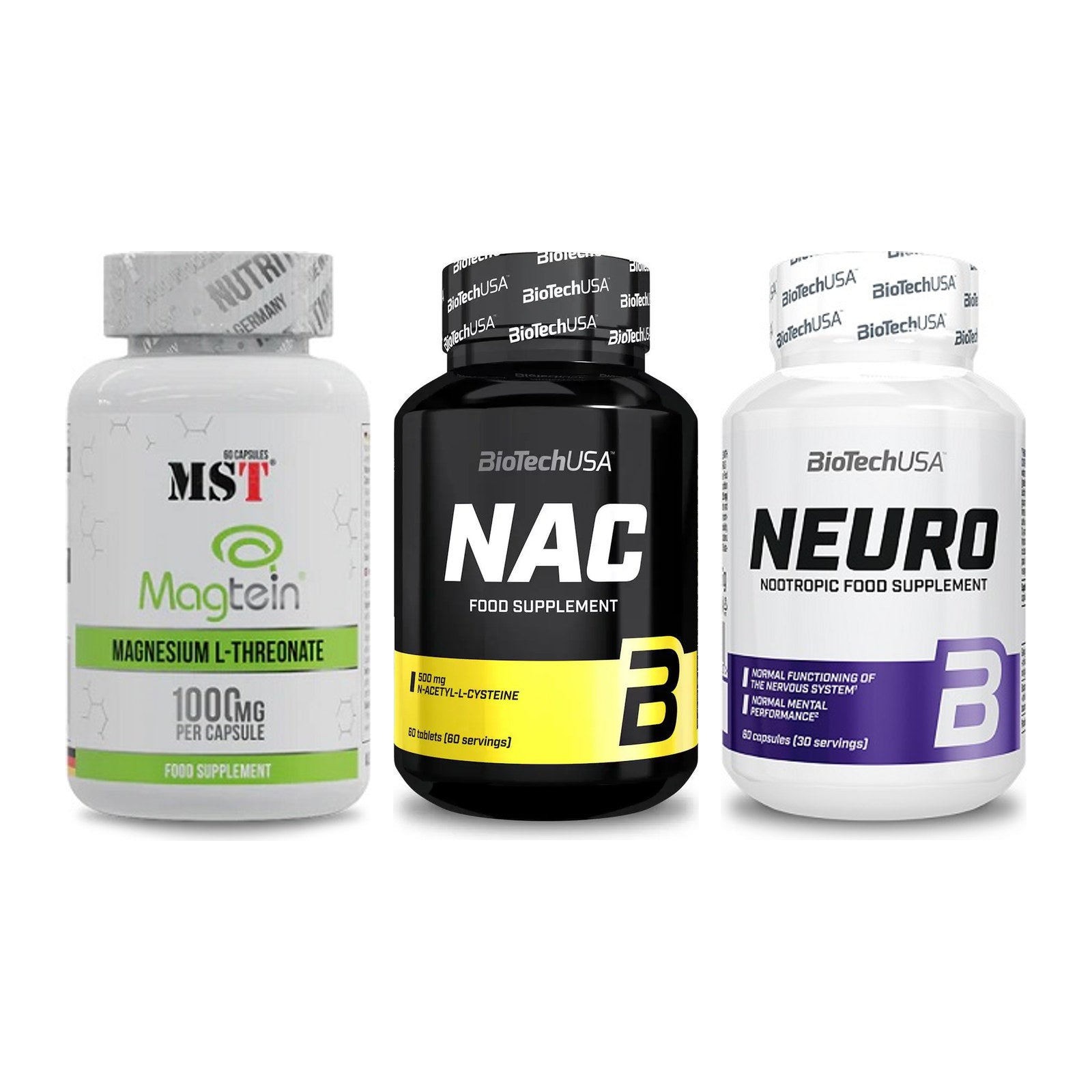 Ausdauer-Set: MST Magnesium + BioTech NAC + BioTech Neuro – alle enthaltenen Artikel