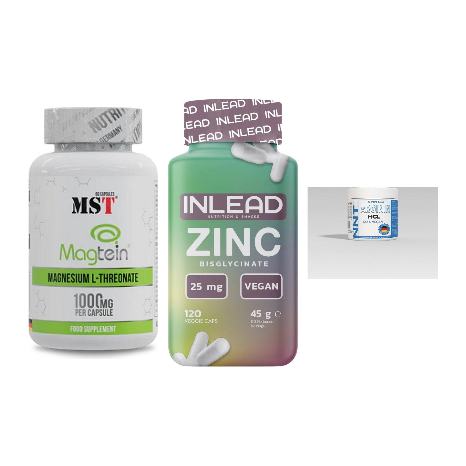 Ausdauer-Set: MST Magnesium + INLEAD Zink + NNT Arginin – alle enthaltenen Artikel