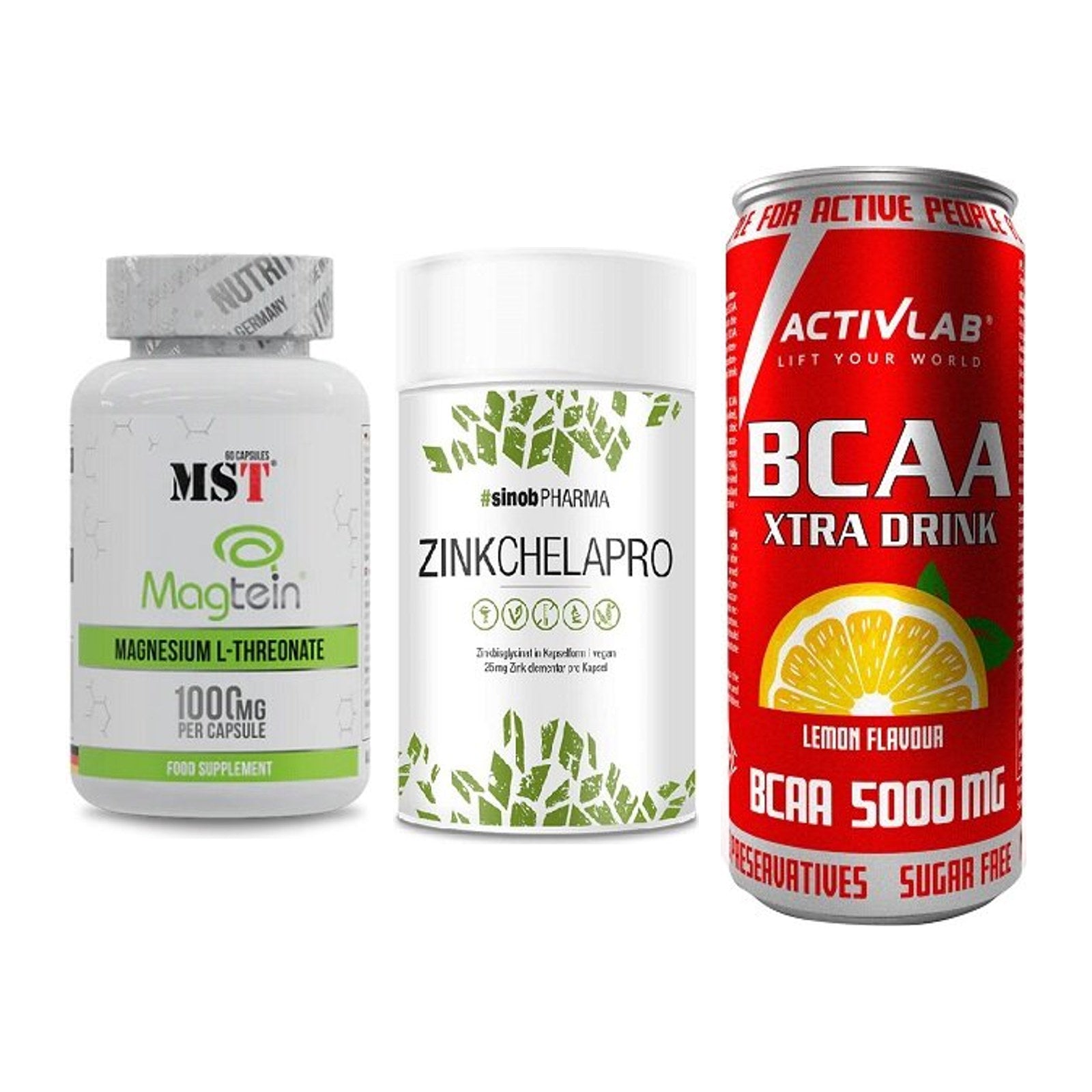Ausdauer-Set: MST Magnesium + Sinob Zink + Activlab BCAA – alle enthaltenen Artikel