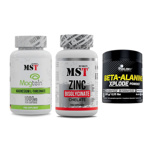 Ausdauer-Set: MST Magnesium + MST Zinc Chelate + Olimp Beta-Alani – alle enthaltenen Artikel