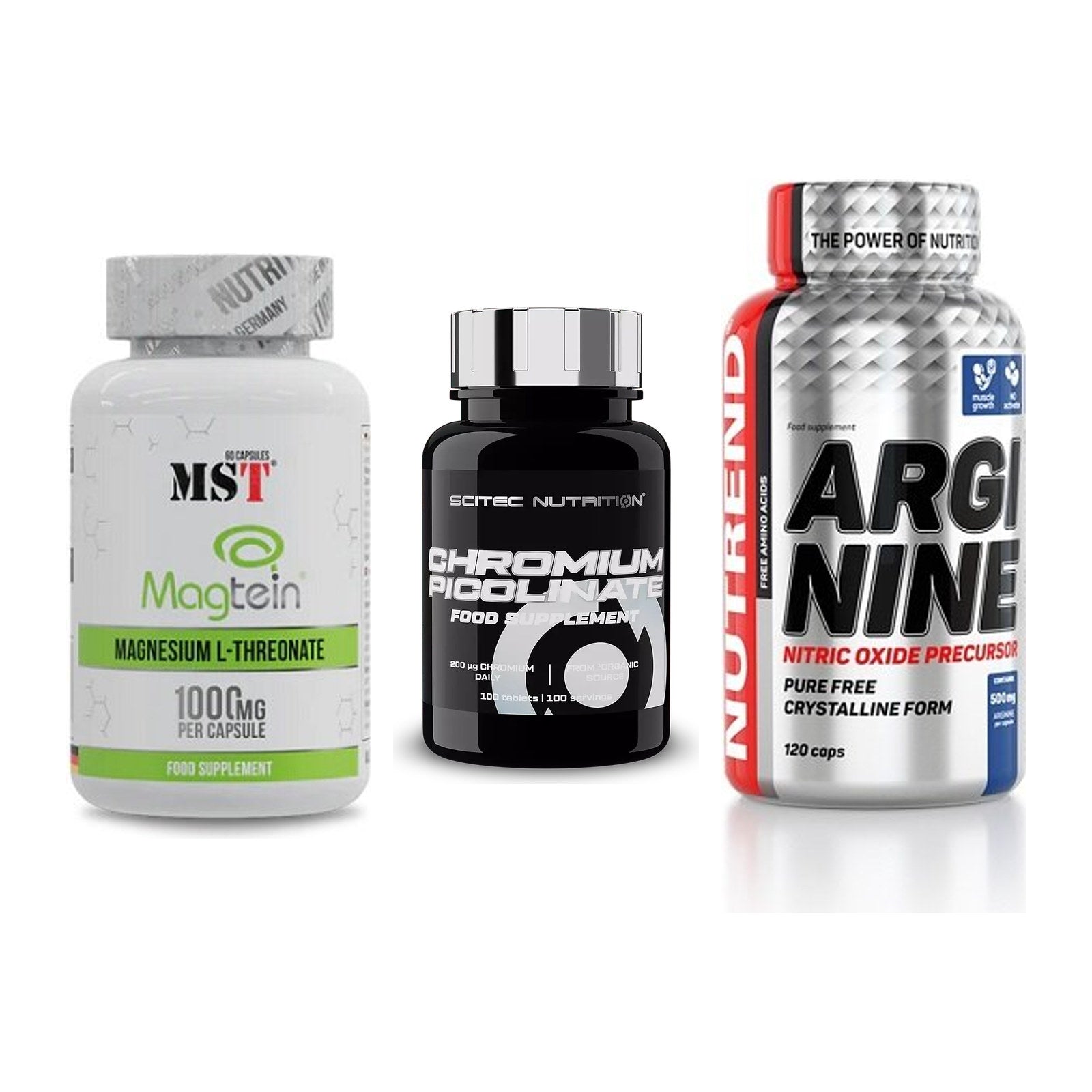 Ausdauer-Set: MST Magnesium + Scitec Chromium + Nutrend Arginine – alle enthaltenen Artikel