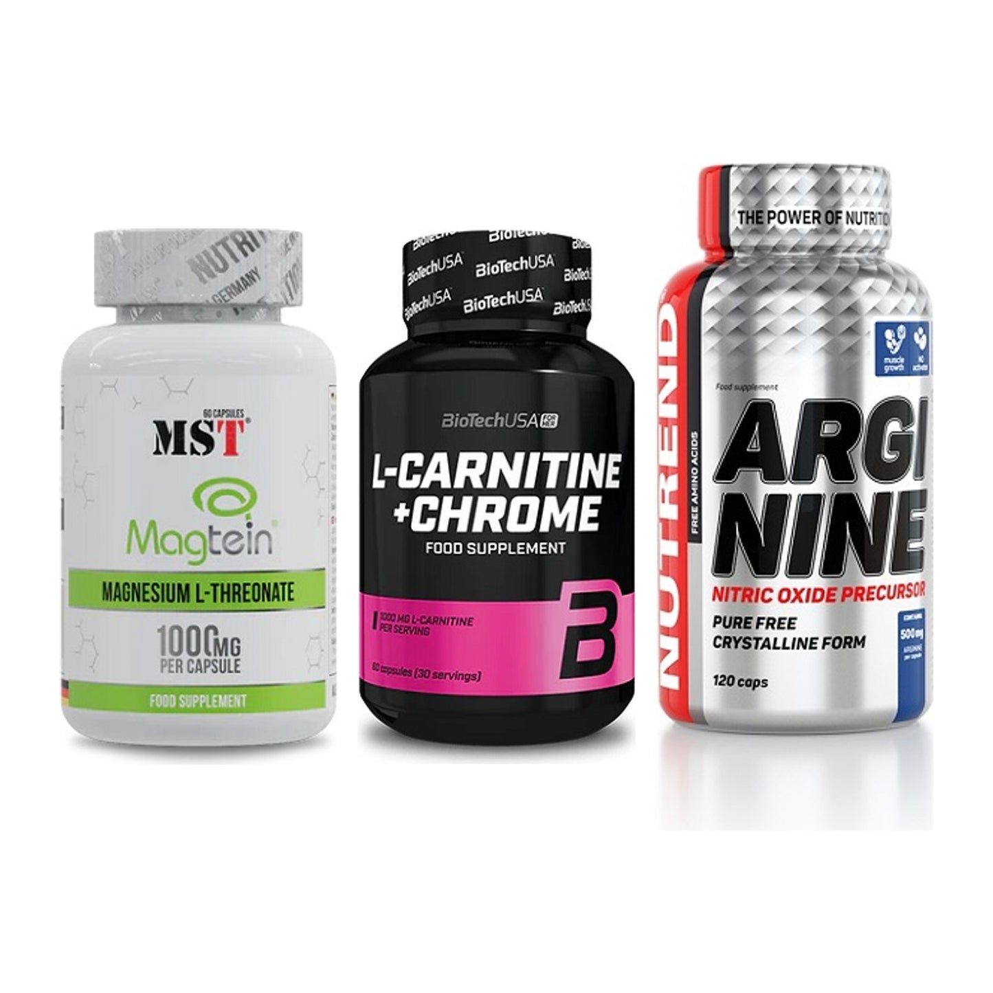 Ausdauer-Set: MST Magnesium + BioTech L-Carnit + Nutrend Arginine – alle enthaltenen Artikel