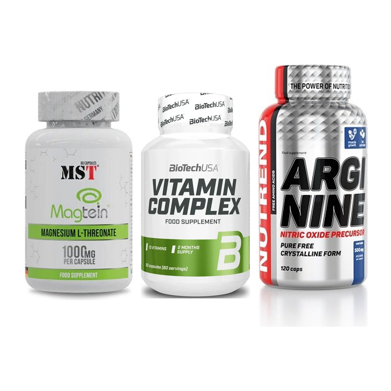 Ausdauer-Set: MST Magnesium + BioTech Vitamin + Nutrend Arginine – alle enthaltenen Artikel