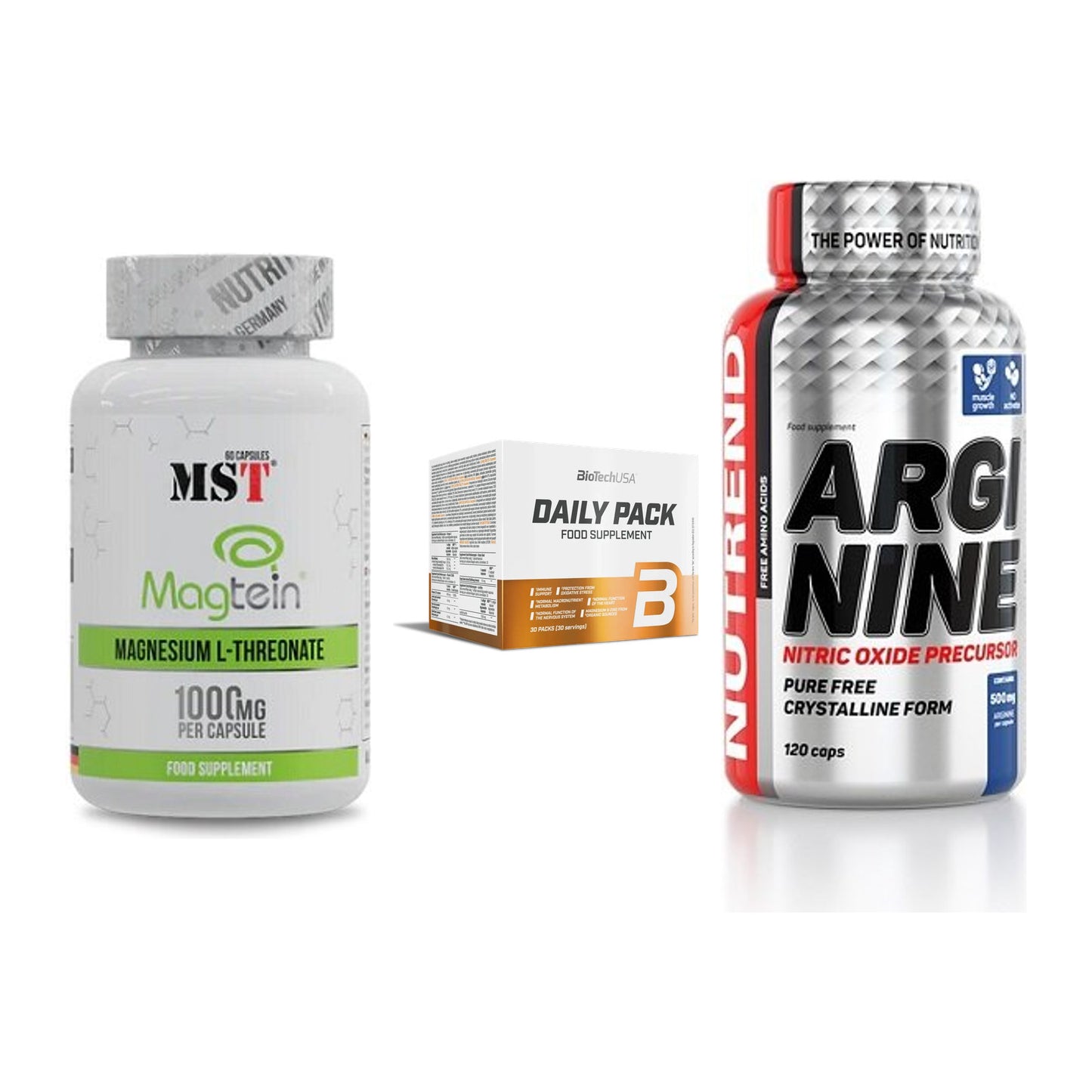 Ausdauer-Set: MST Magnesium + BioTech Daily + Nutrend Arginine – alle enthaltenen Artikel