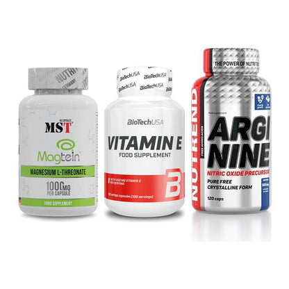 Ausdauer-Set: MST Magnesium + BioTech Vitamin + Nutrend Arginine – alle enthaltenen Artikel