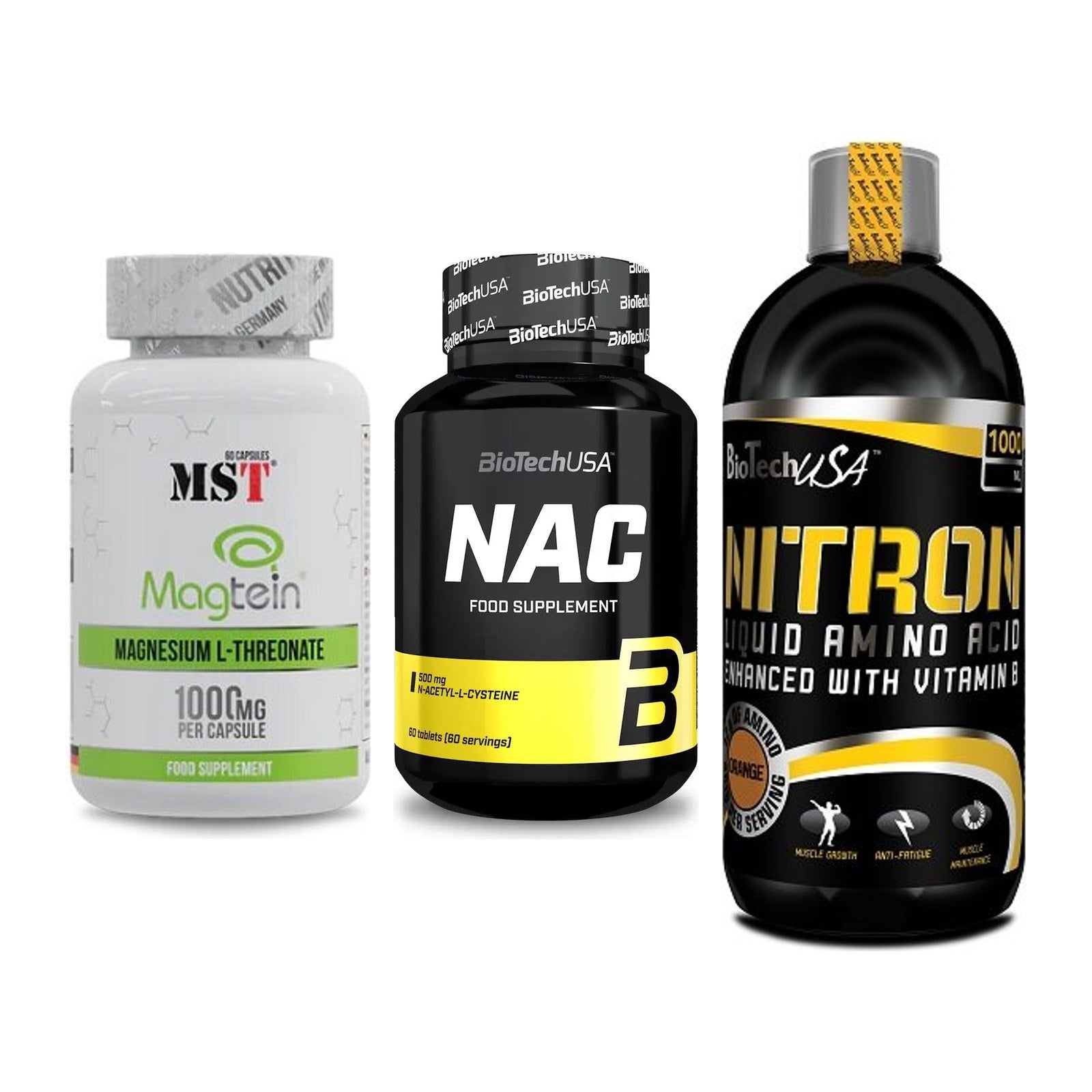 Ausdauer-Set: MST Magnesium + BioTech NAC + BioTech Liquid – alle enthaltenen Artikel