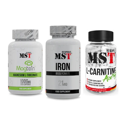 Ausdauer-Set: MST Magnesium + MST Iron Bisglyc + MST L-Carnitine – alle enthaltenen Artikel