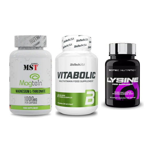 Ausdauer-Set: MST Magnesium + BioTech Vitaboli + Scitec Lysine – alle enthaltenen Artikel