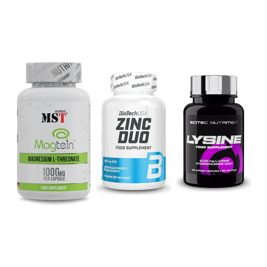 Ausdauer-Set: MST Magnesium + BioTech Zinc Duo + Scitec Lysine – alle enthaltenen Artikel