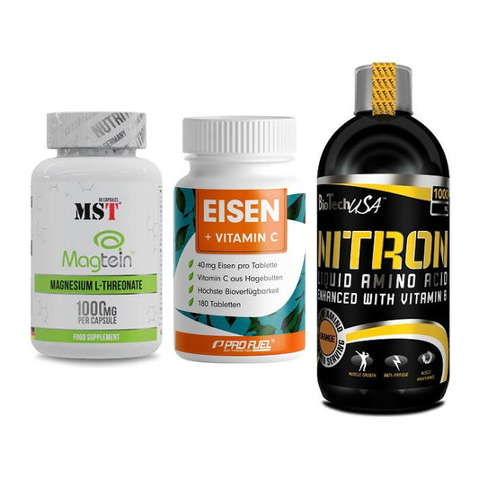 Ausdauer-Set: MST Magnesium + ProFuel EISEN + BioTech Liquid – alle enthaltenen Artikel