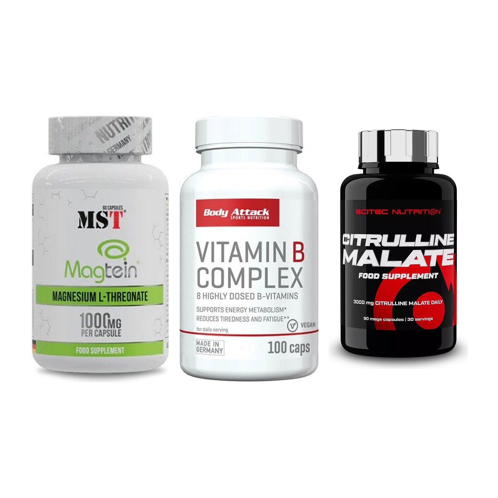 Ausdauer-Set: MST Magnesium + Body Attack + Scitec Citrullin – alle enthaltenen Artikel