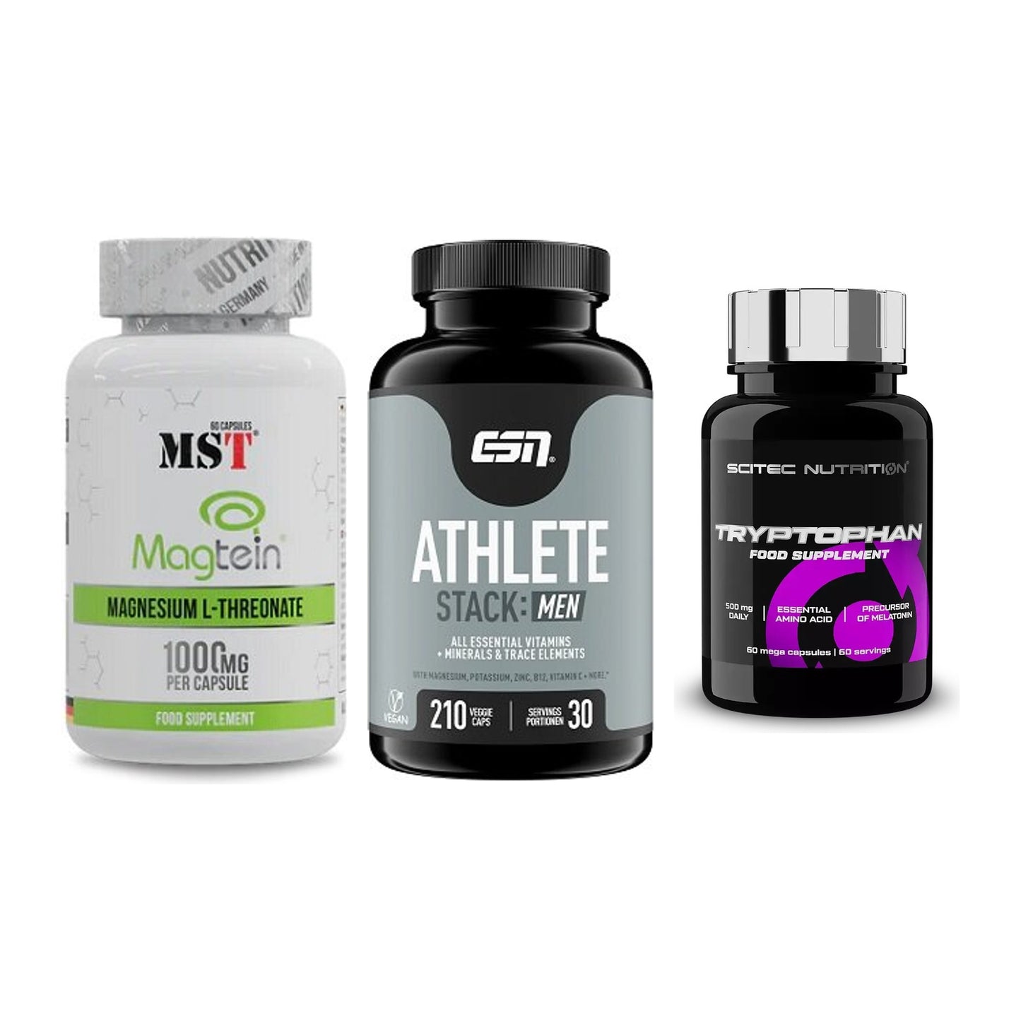 Ausdauer-Set: MST Magnesium + ESN Athlete + Scitec Tryptopha – alle enthaltenen Artikel