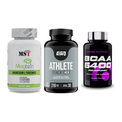 Ausdauer-Set: MST Magnesium + ESN Athlete + Scitec BCAA 6400 – alle enthaltenen Artikel