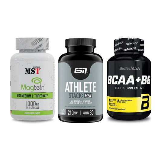 Ausdauer-Set: MST Magnesium + ESN Athlete + BioTech BCAA+B6 – alle enthaltenen Artikel