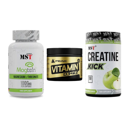 Ausdauer-Set: MST Magnesium + Peak Vitamin + MST Creatine – alle enthaltenen Artikel