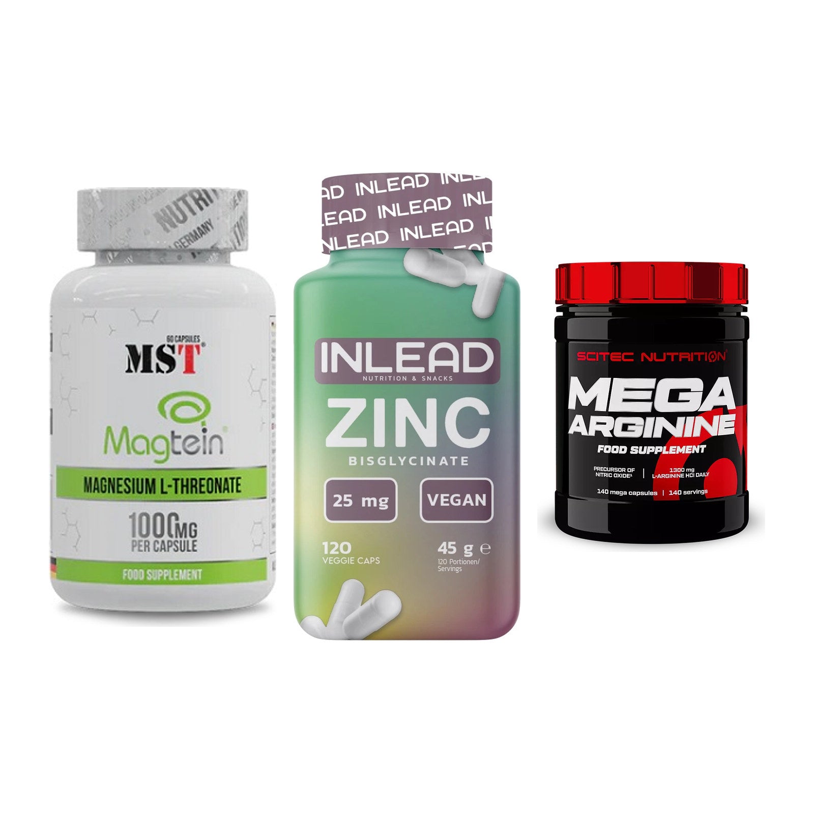 Ausdauer-Set: MST Magnesium + INLEAD Zink + Scitec Mega – alle enthaltenen Artikel